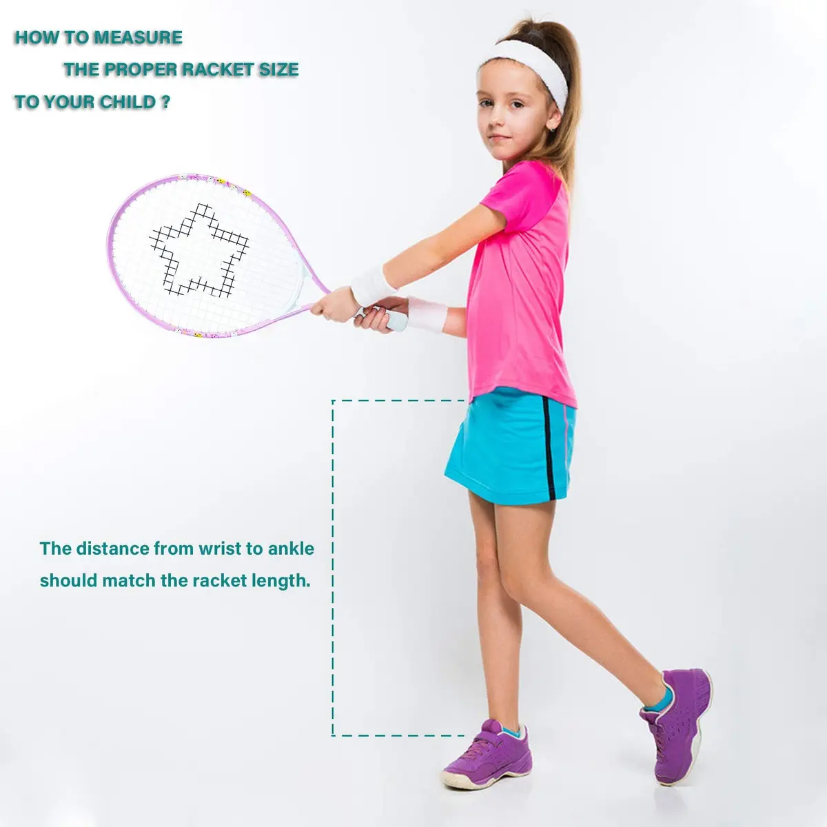 AMA SPORT 19 inch Kids Tennis Racket | Aluminum Frame, 80 sq in Head Size, 4 inch Grip - view 7