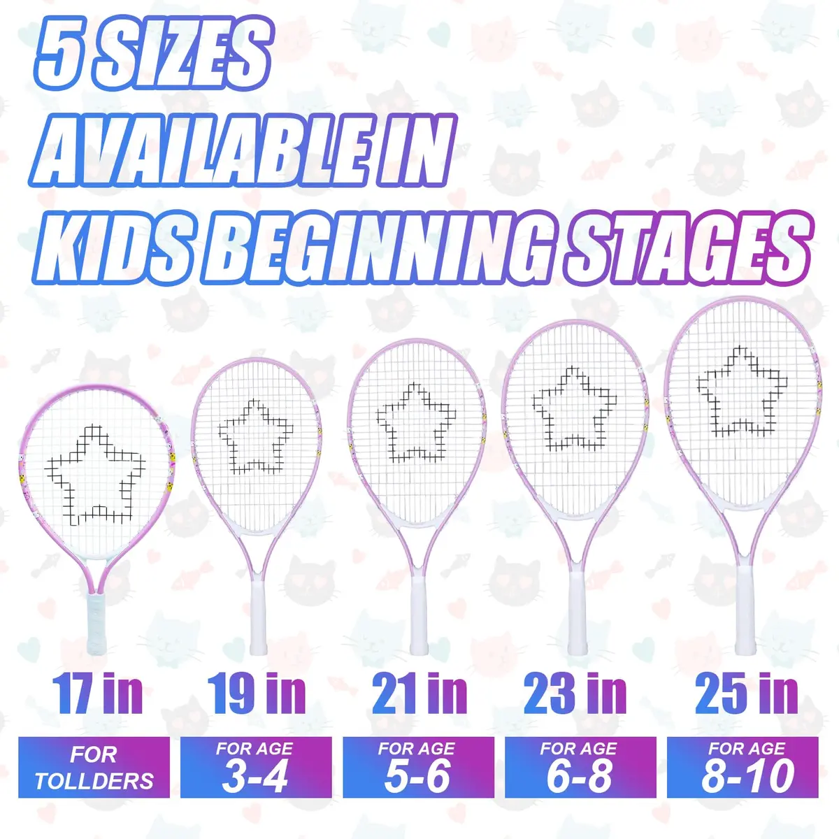 AMA SPORT 19 inch Kids Tennis Racket | Aluminum Frame, 80 sq in Head Size, 4 inch Grip - view 4