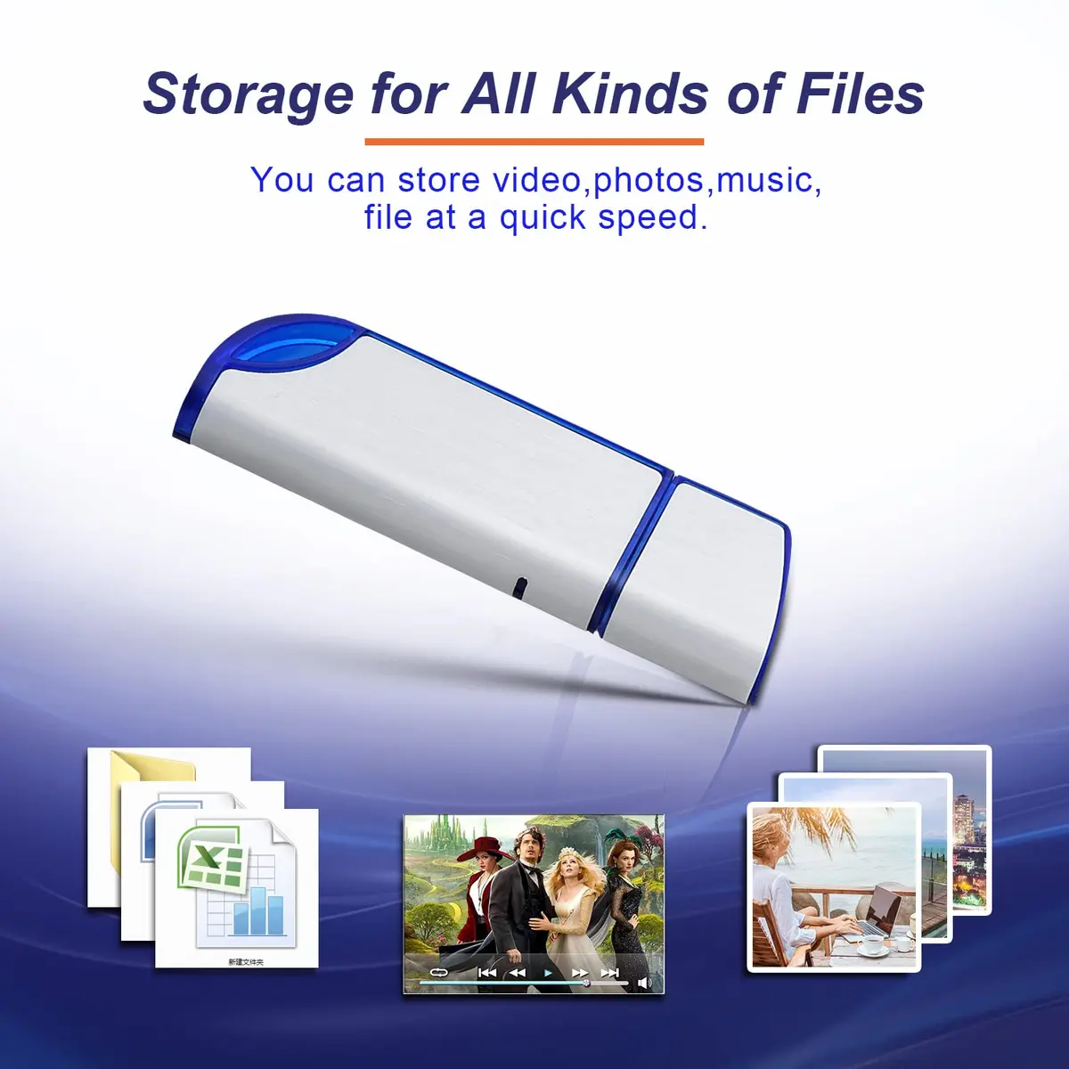 BlumWay 32GB FAT32 USB 2.0 Flash Drive | Data Storage for Computers & Devices - view 2