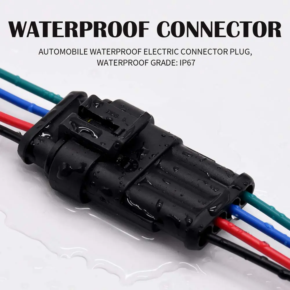 G 4 Pin Connector 16AWG Waterproof Connectors Male Female Wire Plugs with 3.3 inch Cable (5 Sets) - view 6