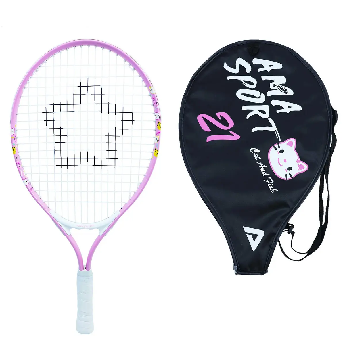 AMA SPORT Kids Tennis Racket 21 inch Pink | ITF Play+Stay Junior Starter Kit with Bag - main product image