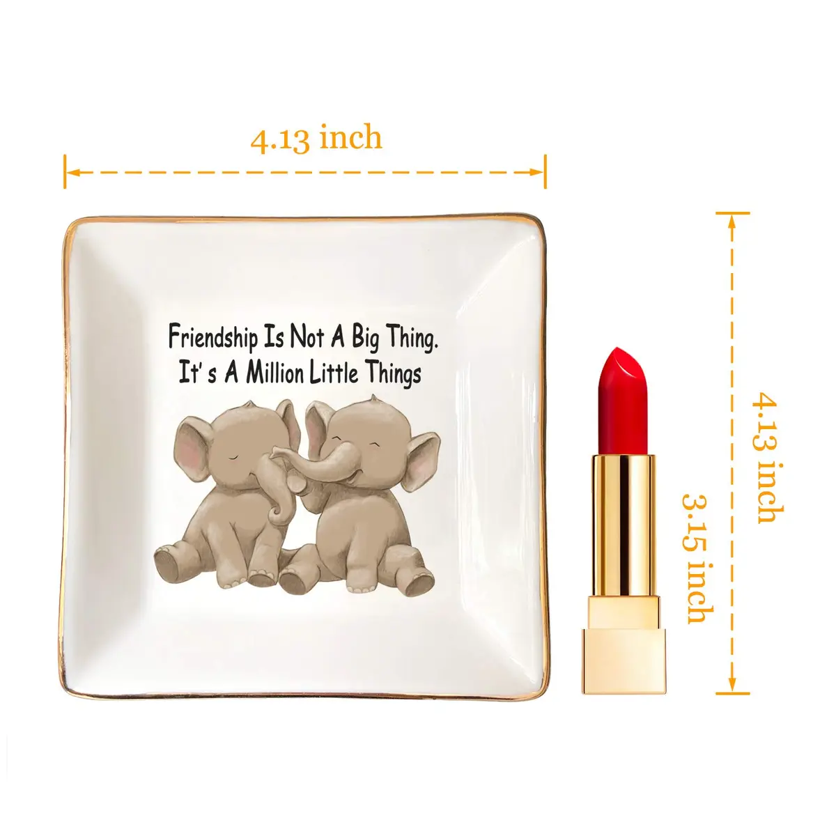 HOME SMILE Elephant Ring Dish Holder Trinket Tray with Glazed Finish | Friendship Gift for Women - view 6