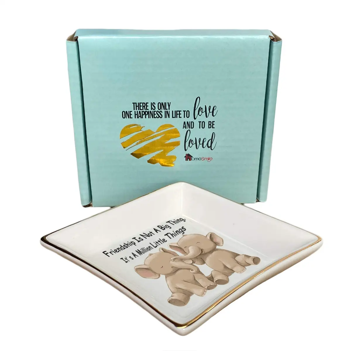 HOME SMILE Elephant Ring Dish Holder Trinket Tray with Glazed Finish | Friendship Gift for Women - view 2