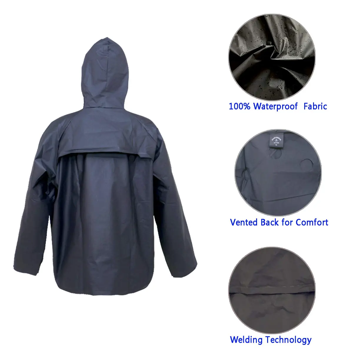 RainRider Ultra-Lite Rain Suit Waterproof Raincoat with Pants XL | 100% EVA, Breathable & Easy Wear - view 3