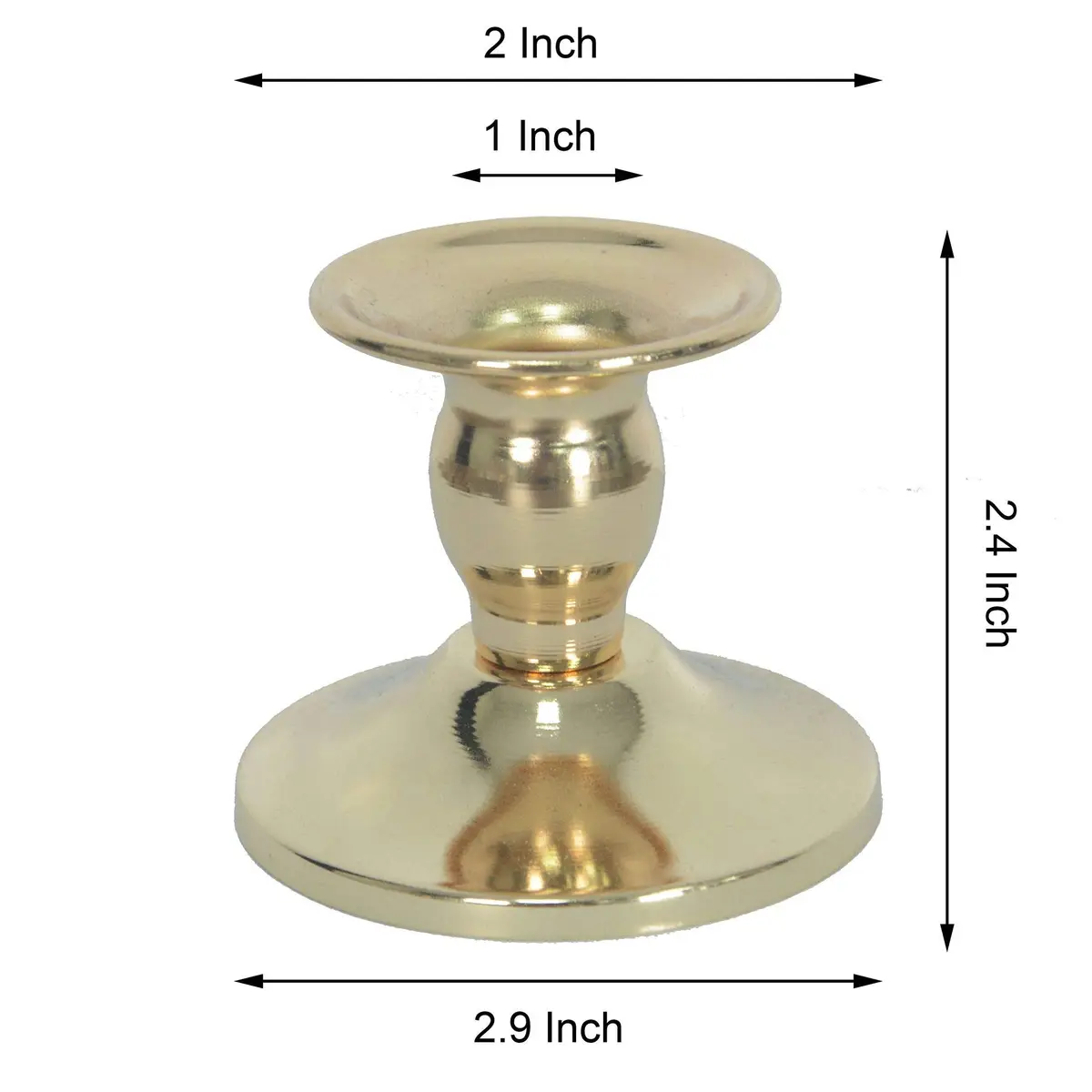 hanya Gold Metal Taper Candle Holder Set of 2 | Decorative Candlestick Holder for Home Decor, Weddings, Events - view 4