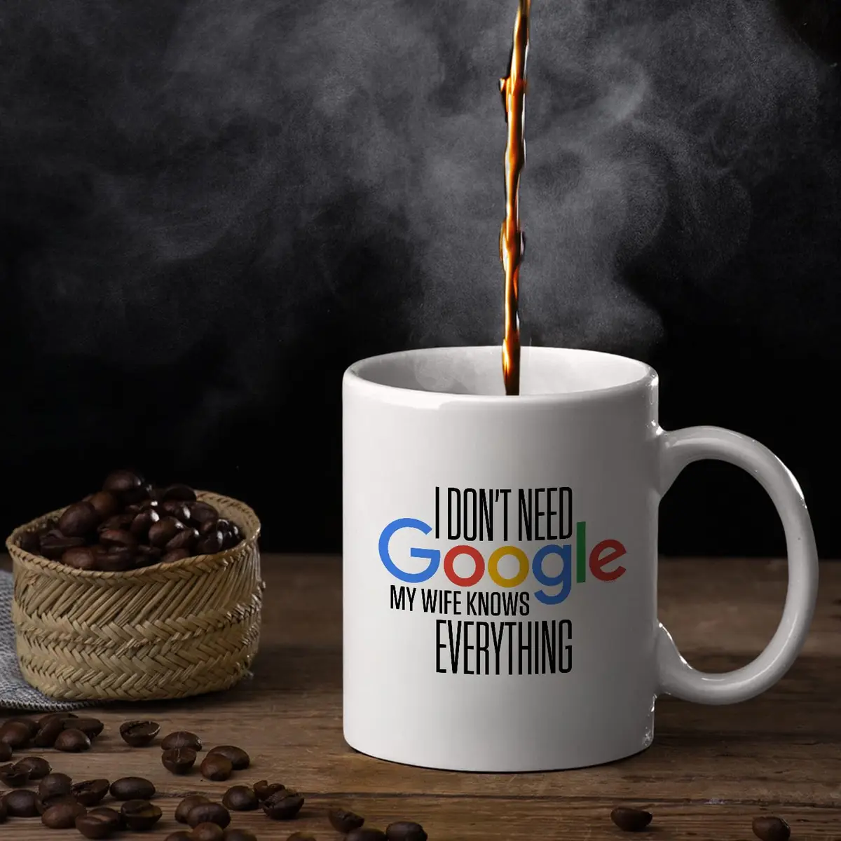 Veracco I Don't Need My Wife Knows Everything Ceramic Coffee Mug 11oz | Funny Gifts For Her - view 3