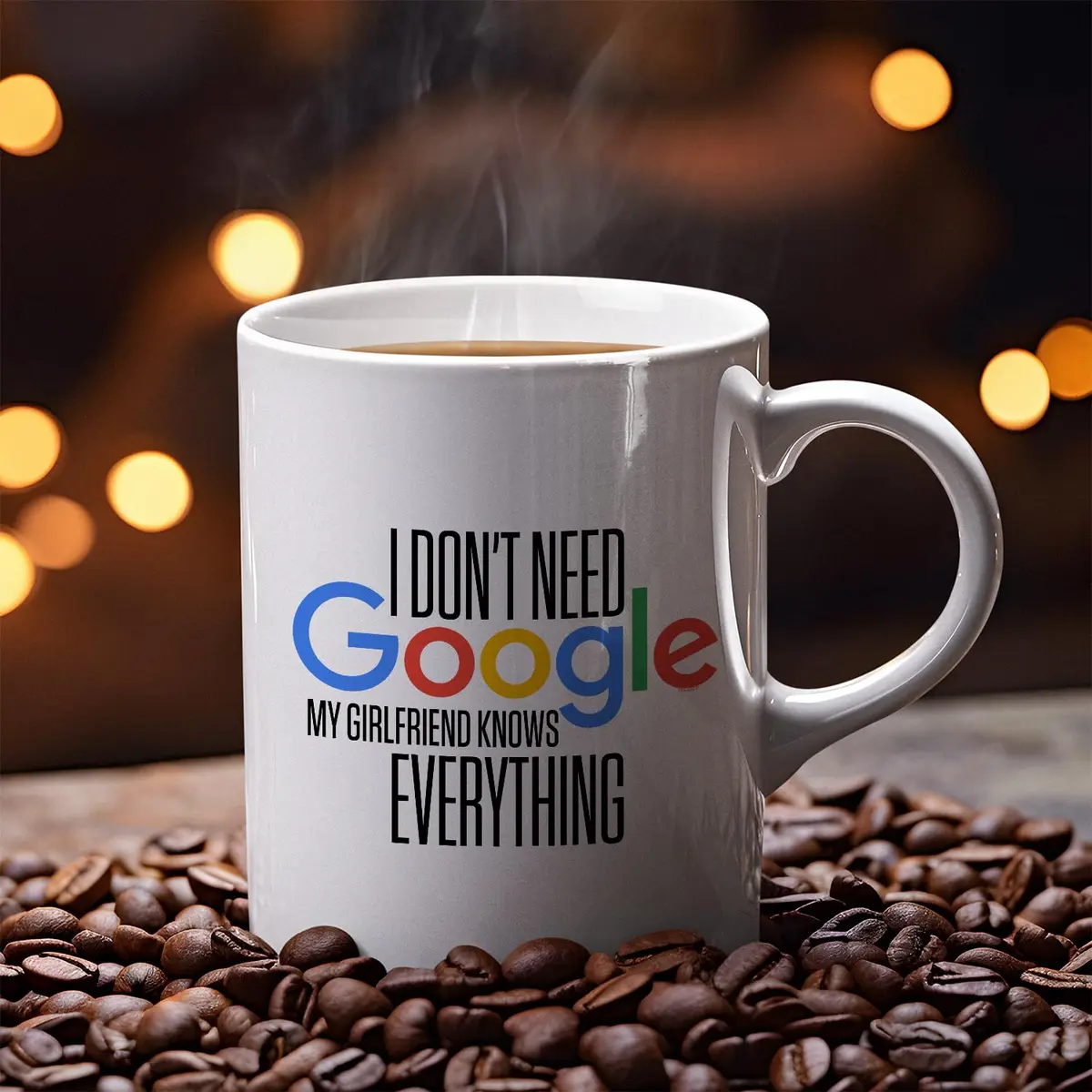 Veracco I Don't Need My Girlfriend Knows Everything Ceramic Coffee Mug 325ml (11 Fl Oz) | Funny Gift for Her - view 5