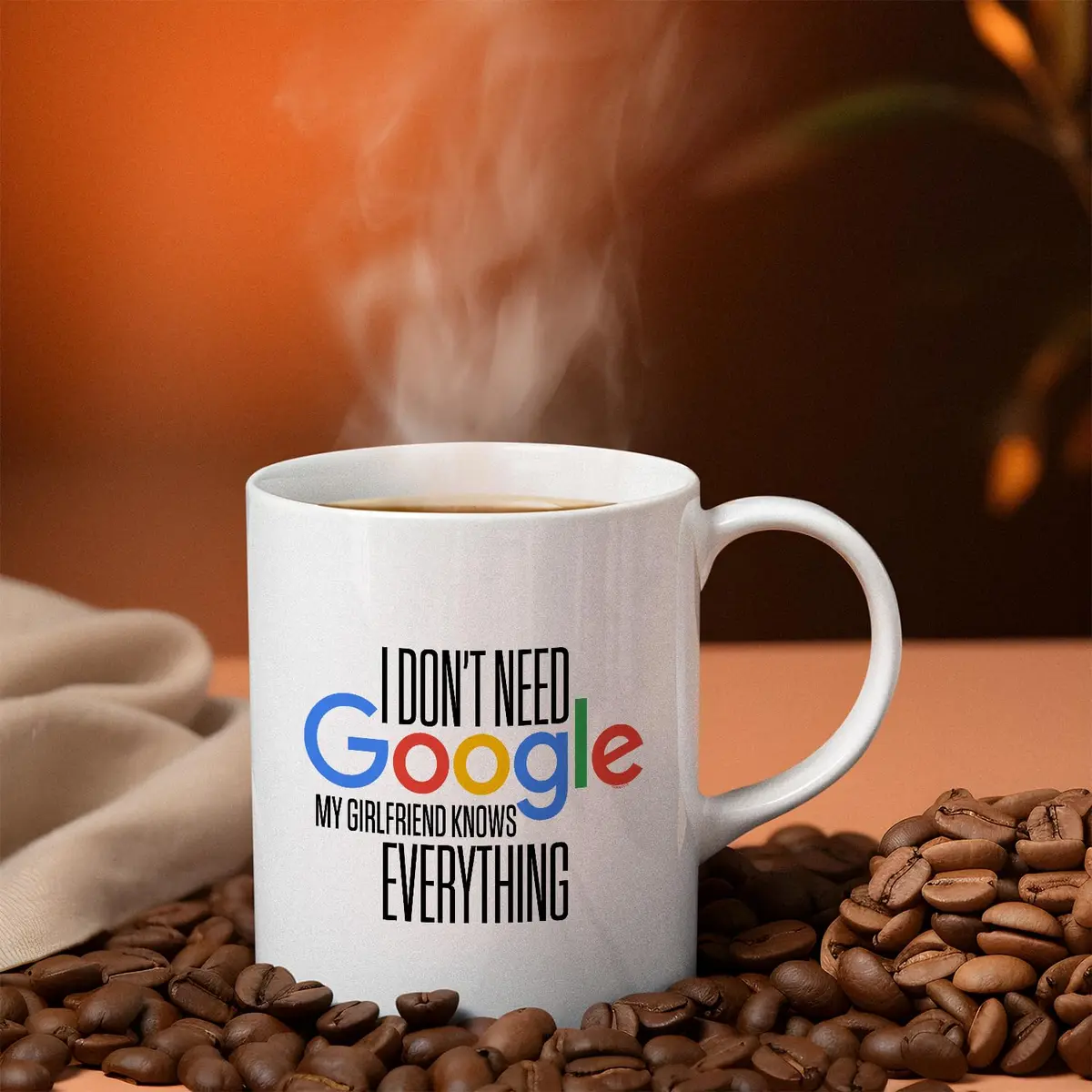 Veracco I Don't Need My Girlfriend Knows Everything Ceramic Coffee Mug 325ml (11 Fl Oz) | Funny Gift for Her - view 4