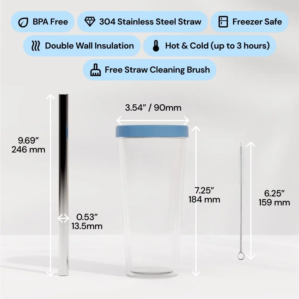 Dodoko Reusable Boba Tumbler 500ml (17 oz) | Insulated Cold Drink Cup with Wide Lid & Telescopic Straw - view 4