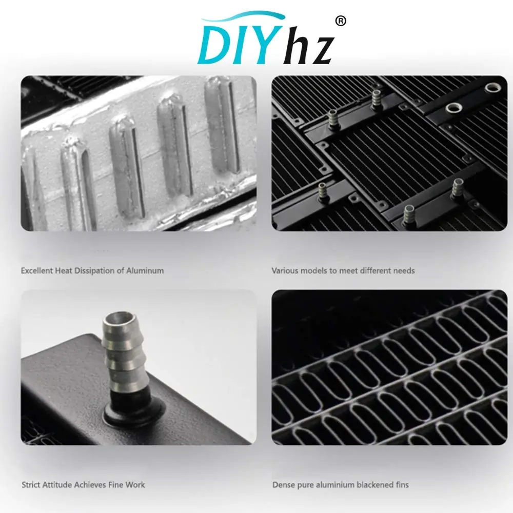 DIYhz 80mm Water Cooling Radiator with Fan | 120x80x35mm Aluminum Heat Exchanger for CPU PC Laser Systems - view 4