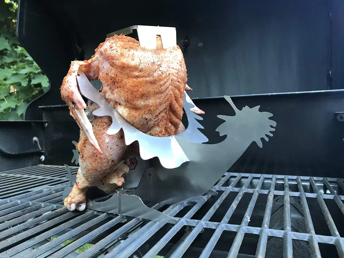 Tom's RiDICulous Things Rooster Love Beer Can Chicken Stand - Stainless Steel Funny BBQ Roaster Rack | 4-Inch Width - view 6