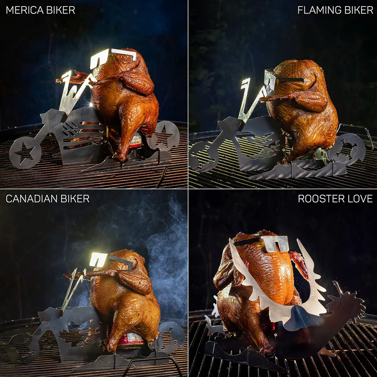 Tom's RiDICulous Things Rooster Love Beer Can Chicken Stand - Stainless Steel Funny BBQ Roaster Rack | 4-Inch Width - view 8