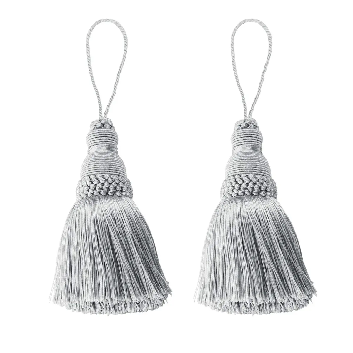 fenghuangwu Silver Tassel Key Tassels DIY Accessories (2-Pack, 9.6 inch) - main product image