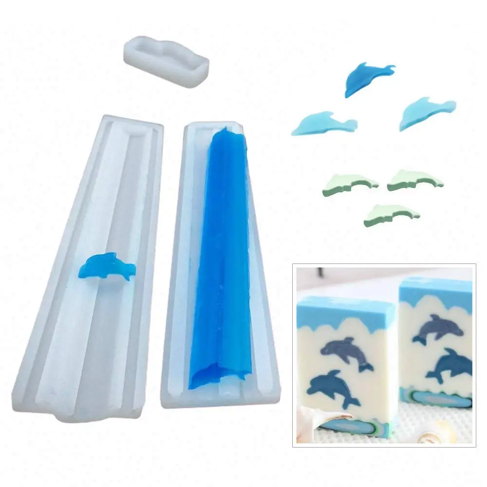 MoldFun Dolphin Shaped Silicone Mold 4.3x2x26cm | Food Grade, Heat-Resistant, Craft Supplies - main product image