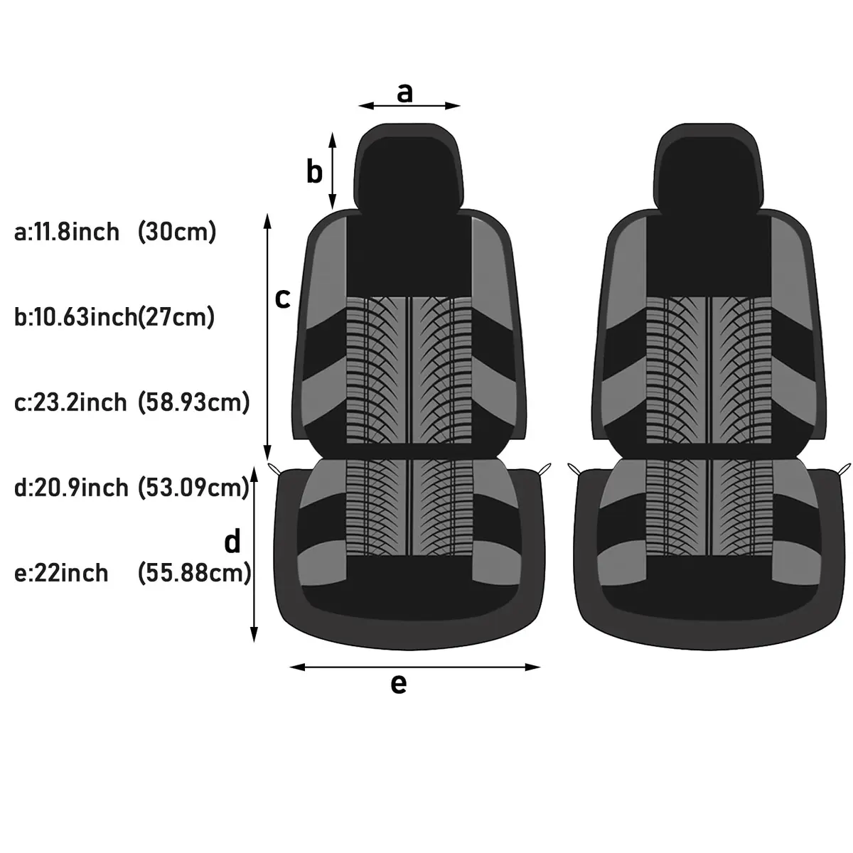AUTOYOUTH Beige Seat Covers Front Seats Only, 3D Tyre Embossed Breathable Bucket Covers, Airbag Compatible, Quick Setup Universal Fit for Sedan, SUV, Truck, Van - view 9