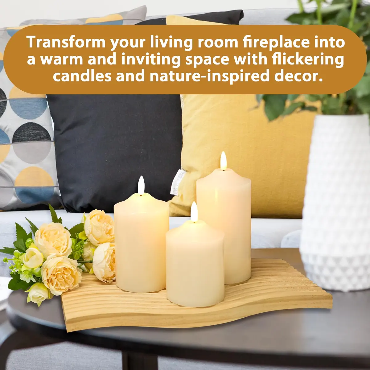 JHY DESIGN 3D Flameless Candles Set 4/5/6 inch High | Real Wax Battery Candles with Remote Timer - view 6