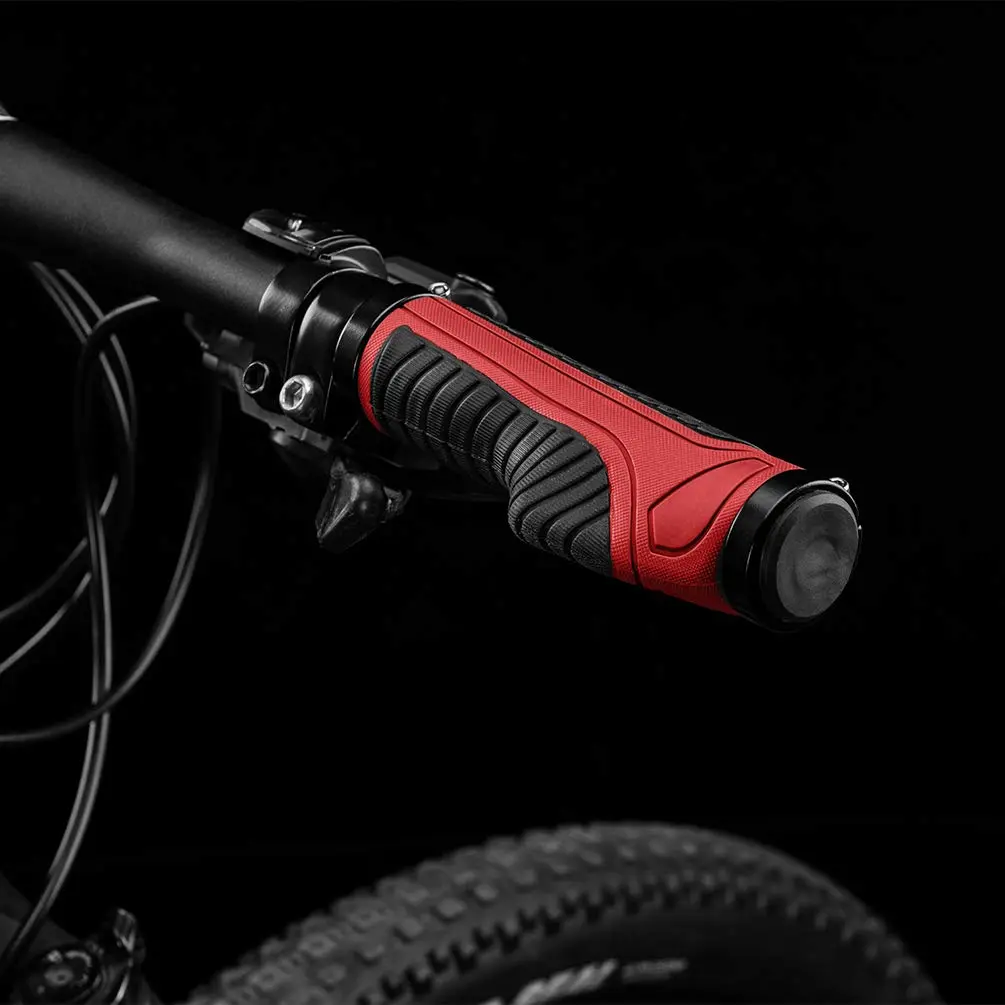 ROCKBROS Handlebar Grips Double Aluminum Clamp Lock Anti-Slip Red | Ergonomic MTB & BMX Grip - view 7