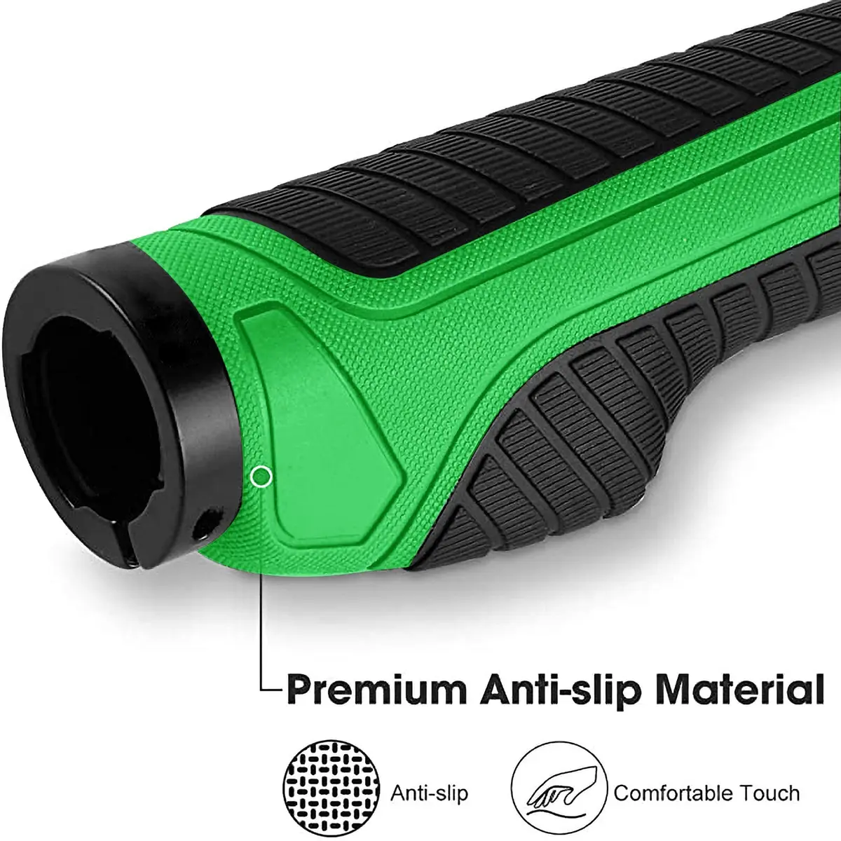 ROCKBROS Handlebar Grips Aluminum Lock-on Anti-Slip Green | Ergonomic MTB & BMX - view 3