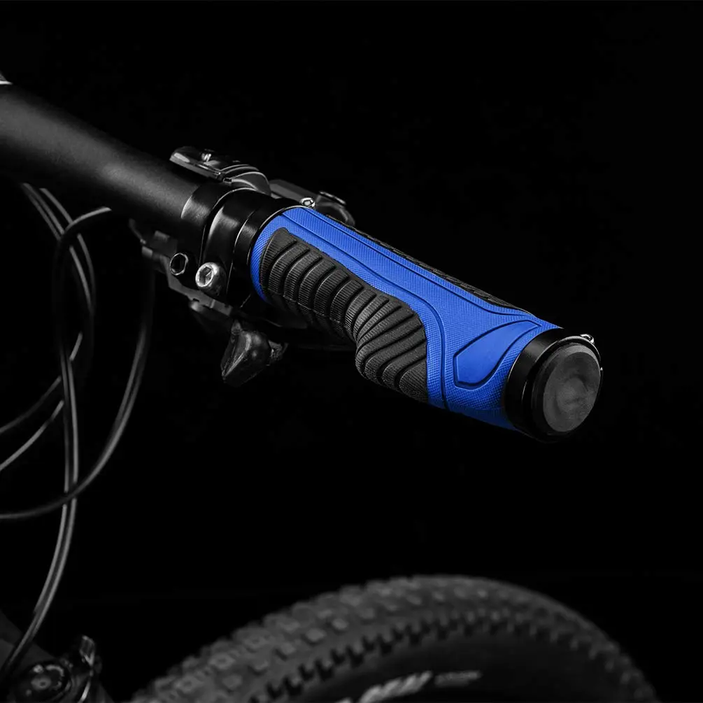 ROCKBROS Handlebar Grips Aluminum Lock-on Anti-Slip Blue | Ergonomic MTB & BMX - view 7