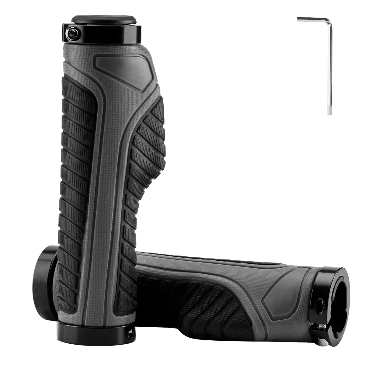 ROCKBROS Handlebar Grips Double Aluminum Clamp Lock Anti-Slip Green | Ergonomic MTB & BMX Grip - main product image