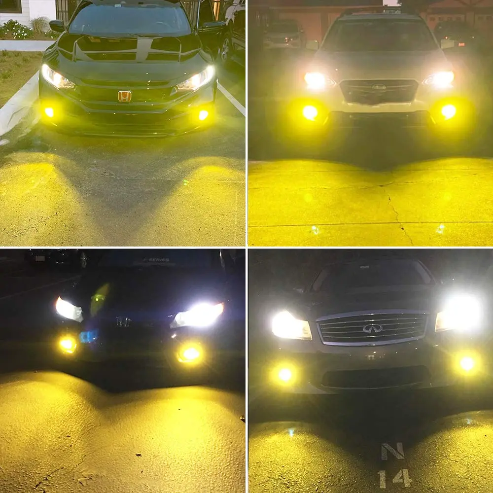 AUXLIGHT H10 LED Fog Light DRL Bulbs 2400 Lumens Golden Yellow | Extremely Bright Fog Light Replacement - view 2