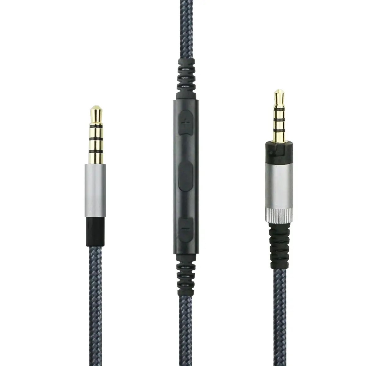 NewFantasia Headphone Cord Audio Cable 1.3m (4.3ft) with Mic & Volume Control | Braided Nylon for Sennheiser HD4.40/BT, HD4.50/BTNC, HD4.30i, HD400S - main product image