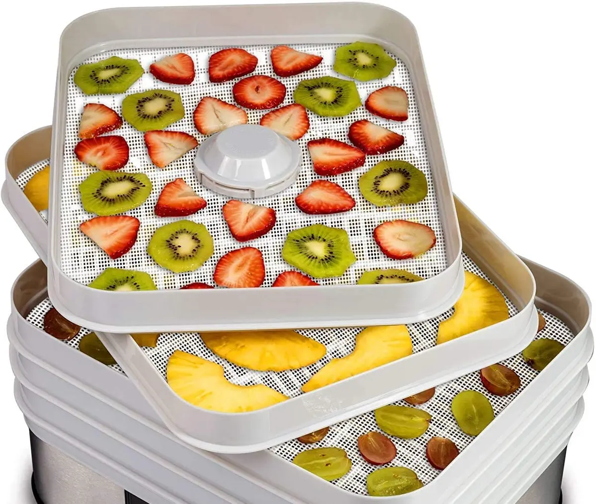 AIKESIWAY 6 Pack Silicone Dehydrator Sheets | Non-stick Food Fruit Mesh for Fruit Dryer - view 3