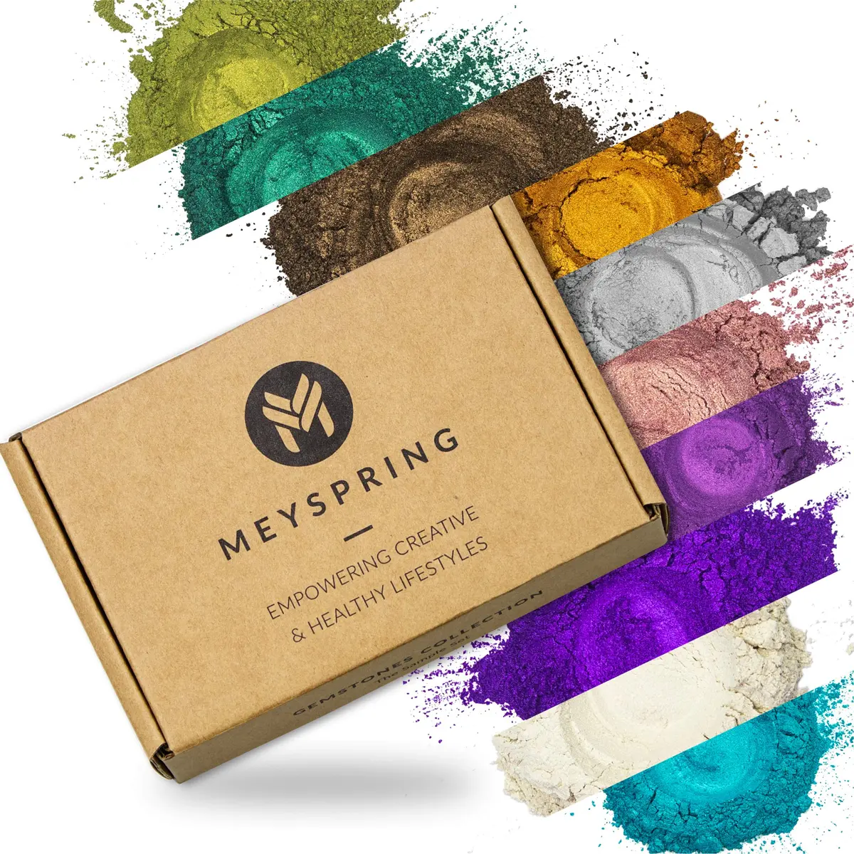 MEYSPRING Gemstones Collection Mica Powder for Epoxy Resin 100g (3.5oz) | Cosmetic Grade Pigment for Resin Art & Makeup - main product image