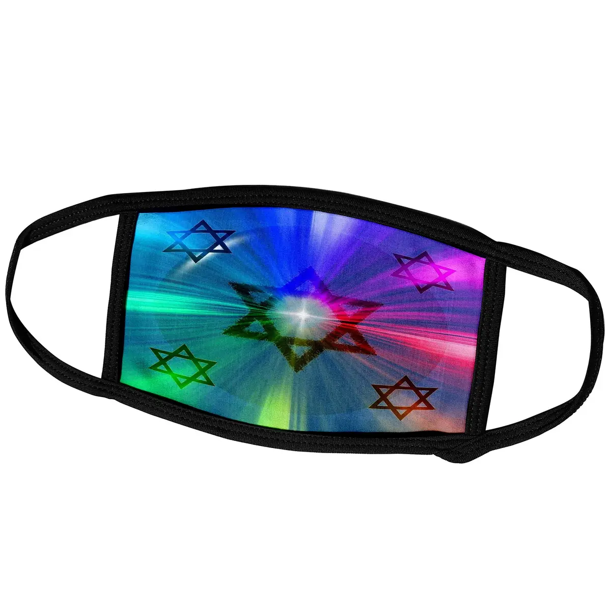 3dRose Star of David - Energy Burst Face Mask 6.7 x 4.3-inch | Custom Style & Breathable Fabric - main product image