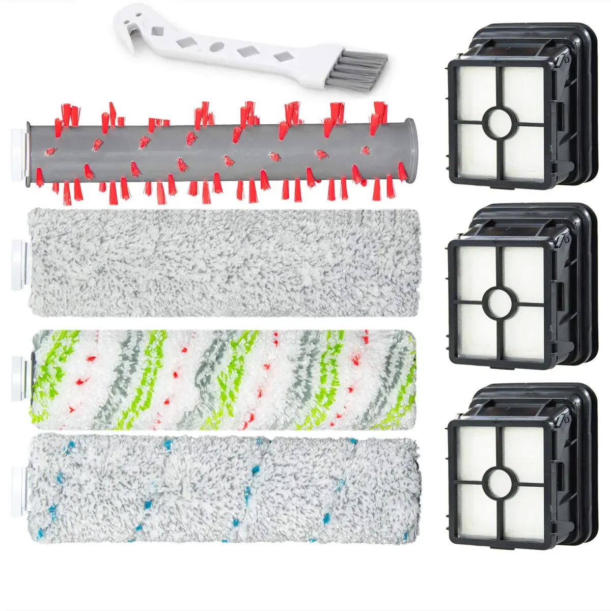 LBLVBNEWD Multi-Surface Pet Brush Rolls & Vacuum Filters 4 Pack Brush Rolls + 3 Filters | Compatible with Bissell CrossWave Max Vacuums - main product image
