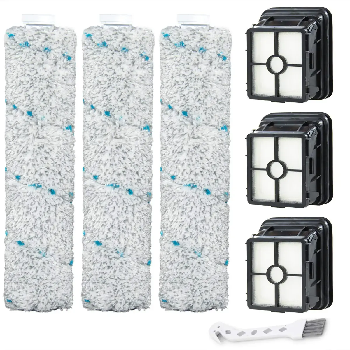 LBLVBNEWD Multi-Surface Pet Brush Rolls & Vacuum Filters 2787&1866 Replacement Parts for Bissell CrossWave Max (3 Brush Rolls, 3 Filters, 1 Tool) - main product image
