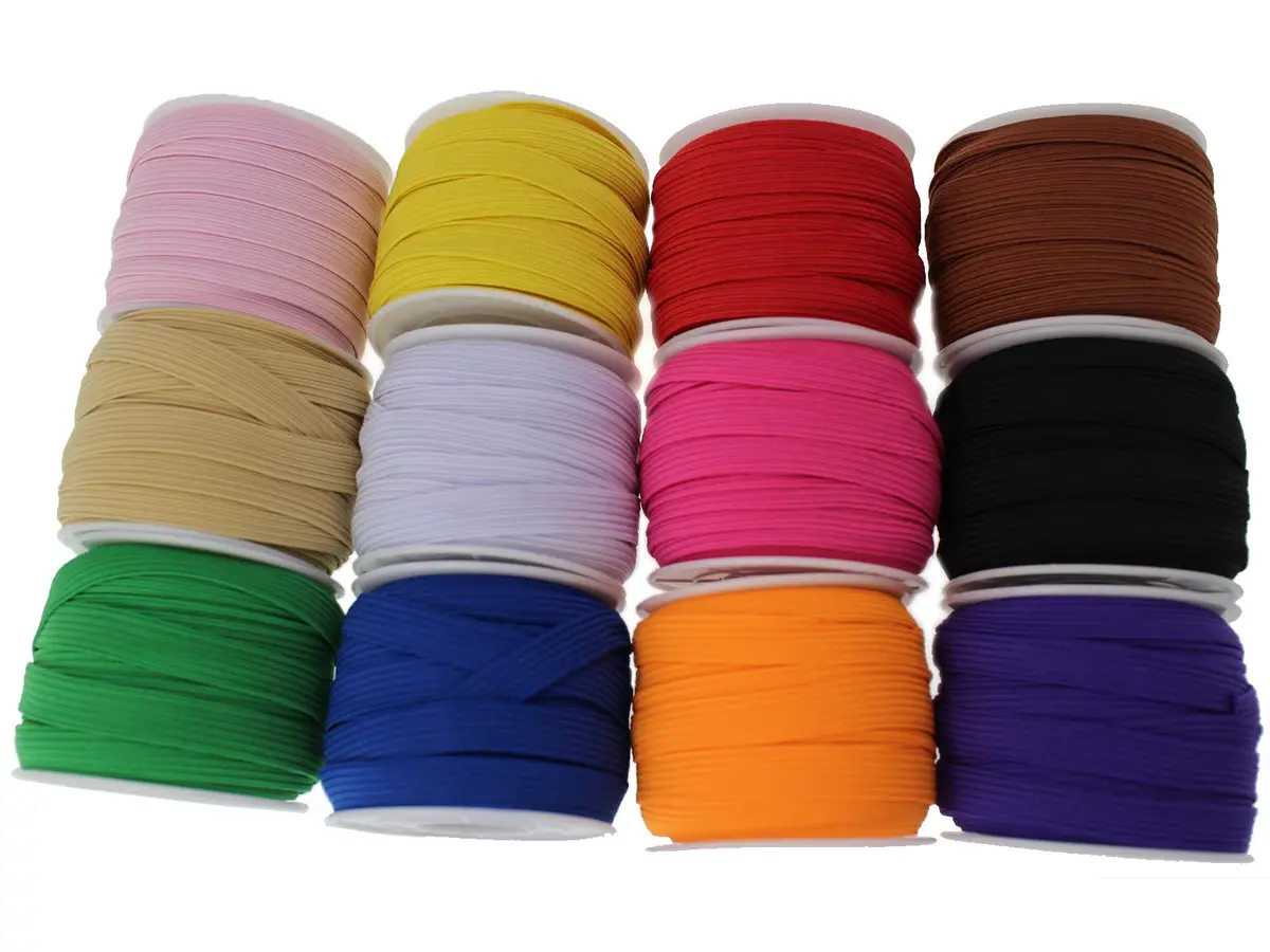 JESEP 3/8in Multi-Color Elastic Band 12 Rolls | Durable, Flexible & Assorted for Sewing - main product image