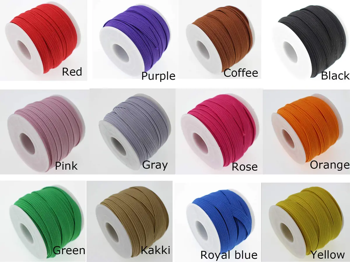 JESEP 3/8in Multi-Color Elastic Band 12 Rolls | Durable, Flexible & Assorted for Sewing - view 2