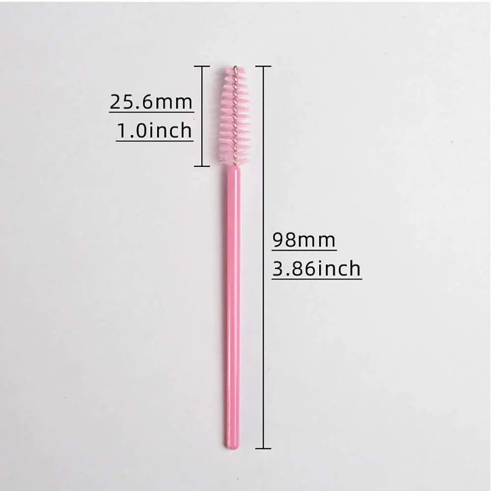 FANJEIS Eyelash Spoolie Brushes 100PCS Pink | Bendable Fiber Hair & Plastic Handle for Mascara & Eyebrow Grooming - view 5