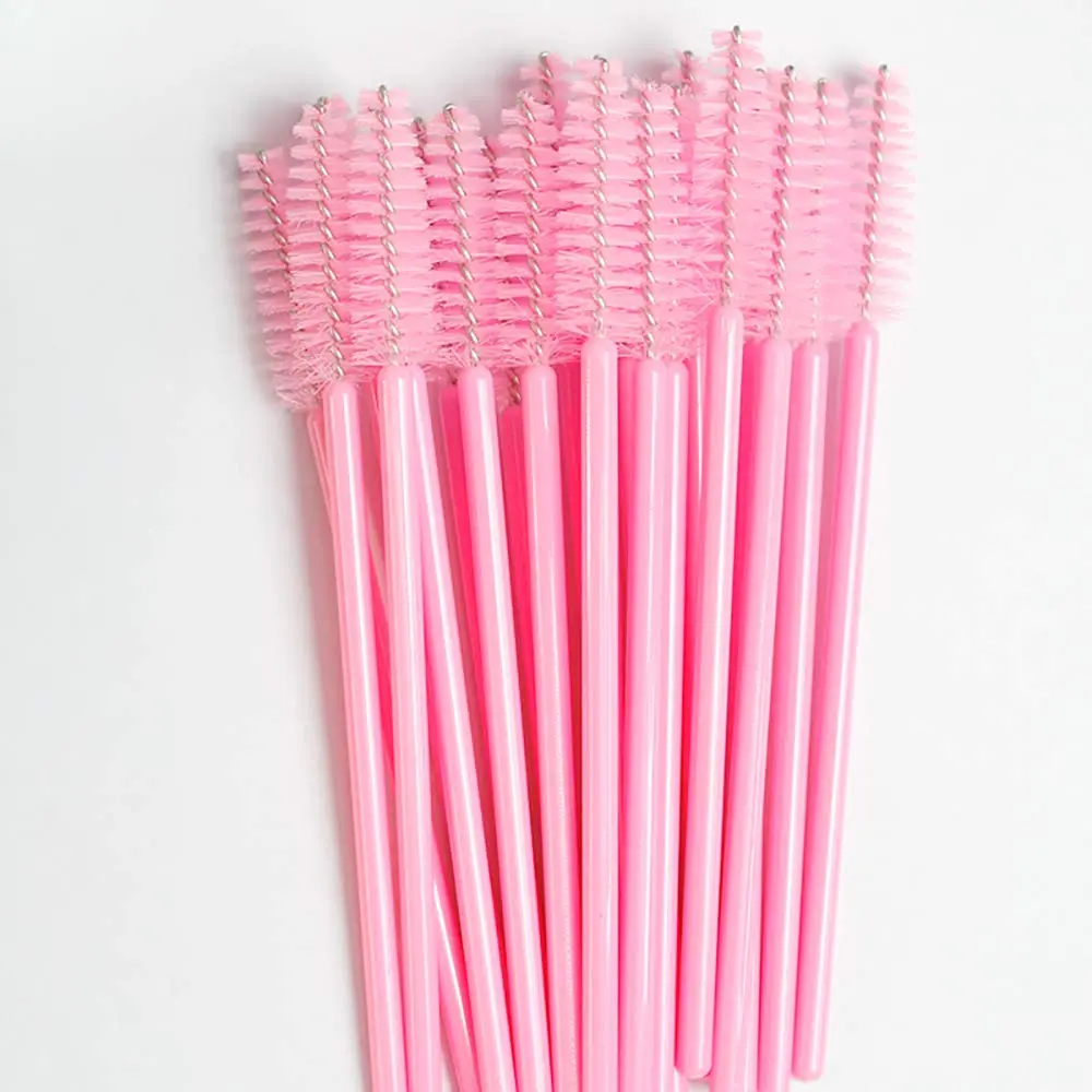 FANJEIS Eyelash Spoolie Brushes 100PCS Pink | Bendable Fiber Hair & Plastic Handle for Mascara & Eyebrow Grooming - view 2