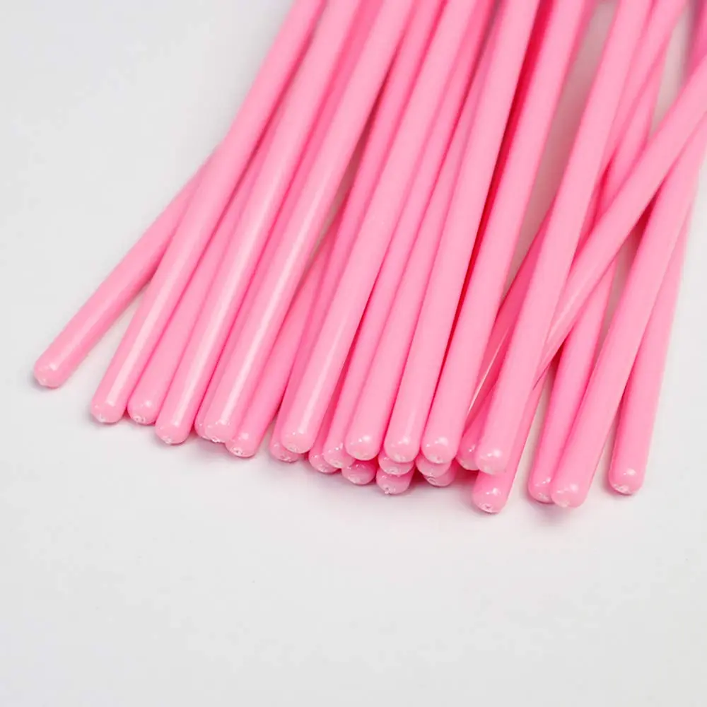 FANJEIS Eyelash Spoolie Brushes 100PCS Pink | Bendable Fiber Hair & Plastic Handle for Mascara & Eyebrow Grooming - view 3