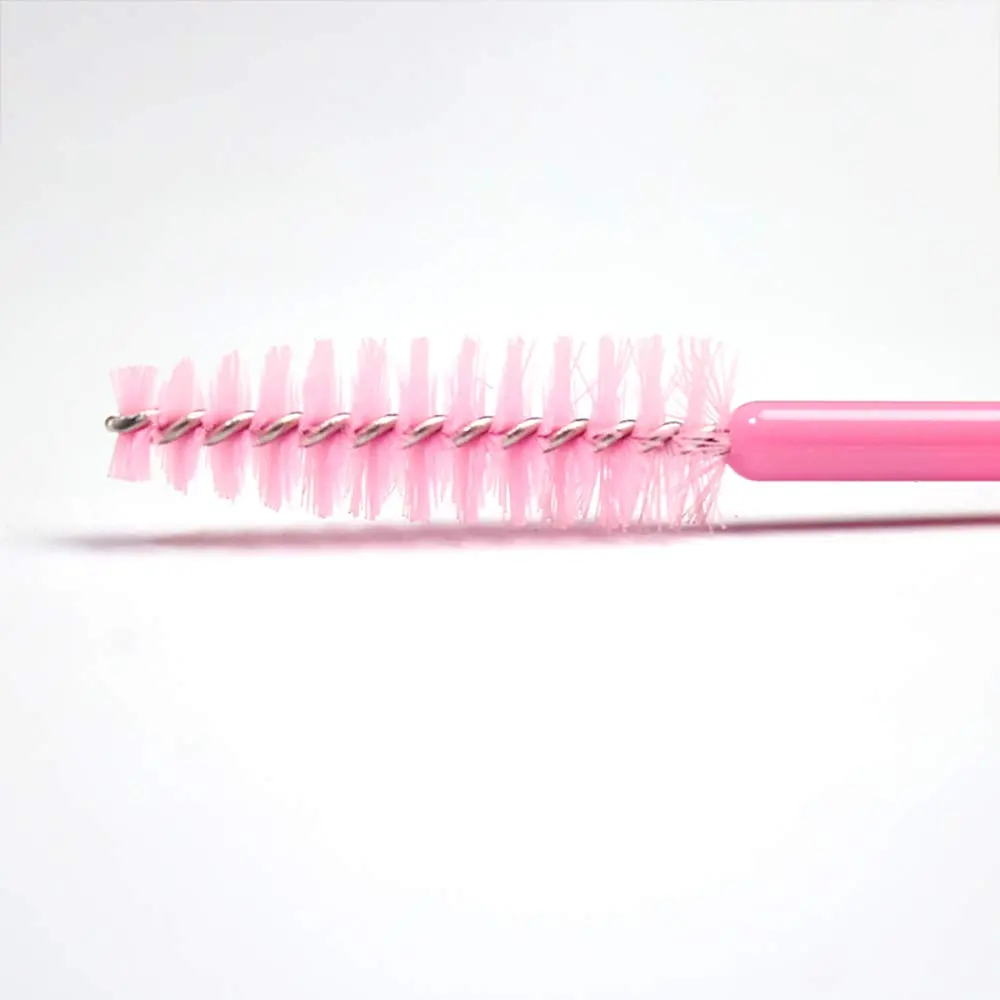 FANJEIS Eyelash Spoolie Brushes 100PCS Pink | Bendable Fiber Hair & Plastic Handle for Mascara & Eyebrow Grooming - view 4