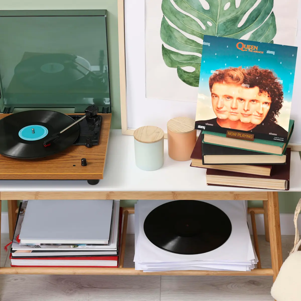 Heather & Willow Now Playing Vinyl Record Stand Walnut | Wooden Vinyl Record Holder Display for Albums & Turntables | 10.8 cm (4.29 in) Width - view 4