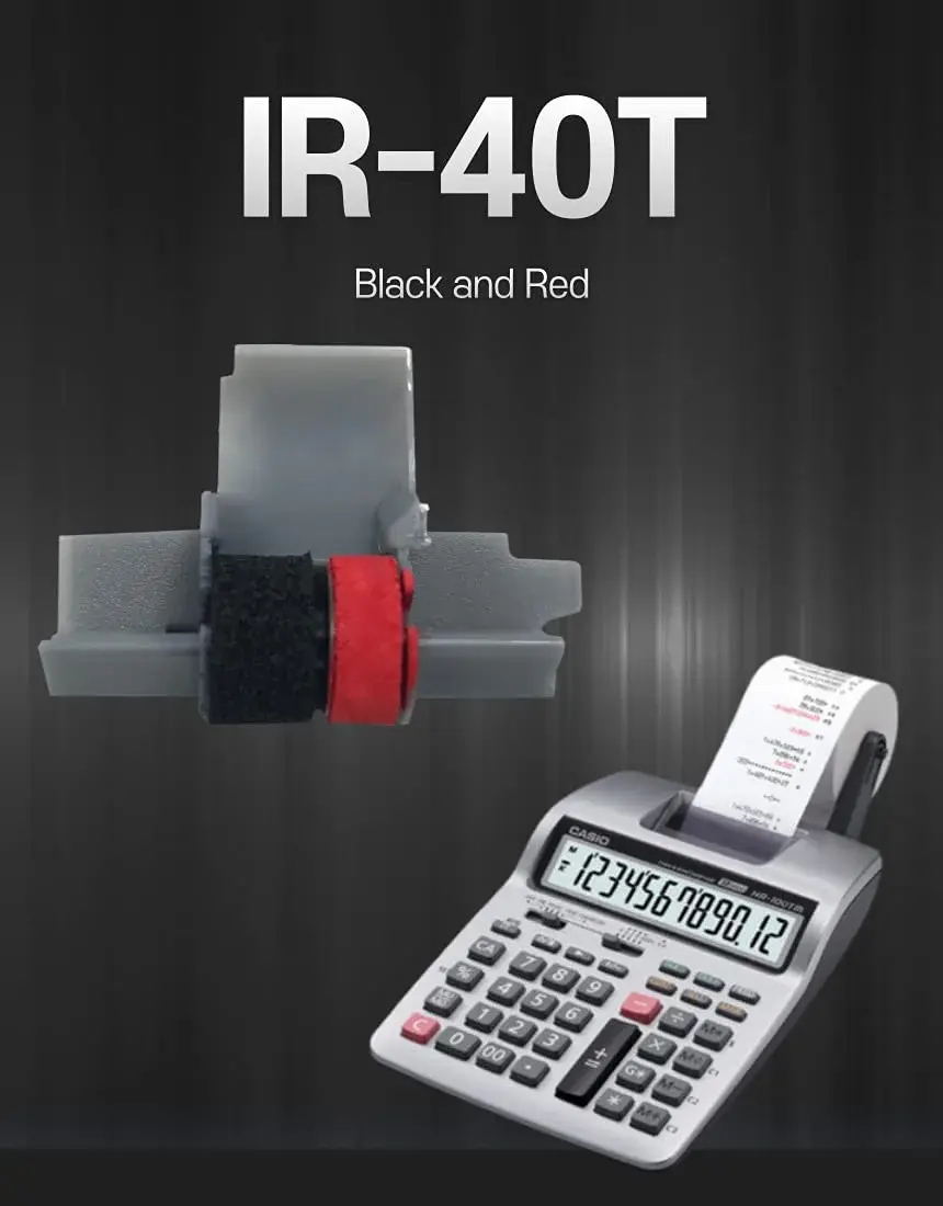 Pokanic IR-40T Black & Red Ink Roller Ribbon Cartridge | Dual-Color Replacement for Casio, Canon, Sharp Calculators (1 Pack) - view 4