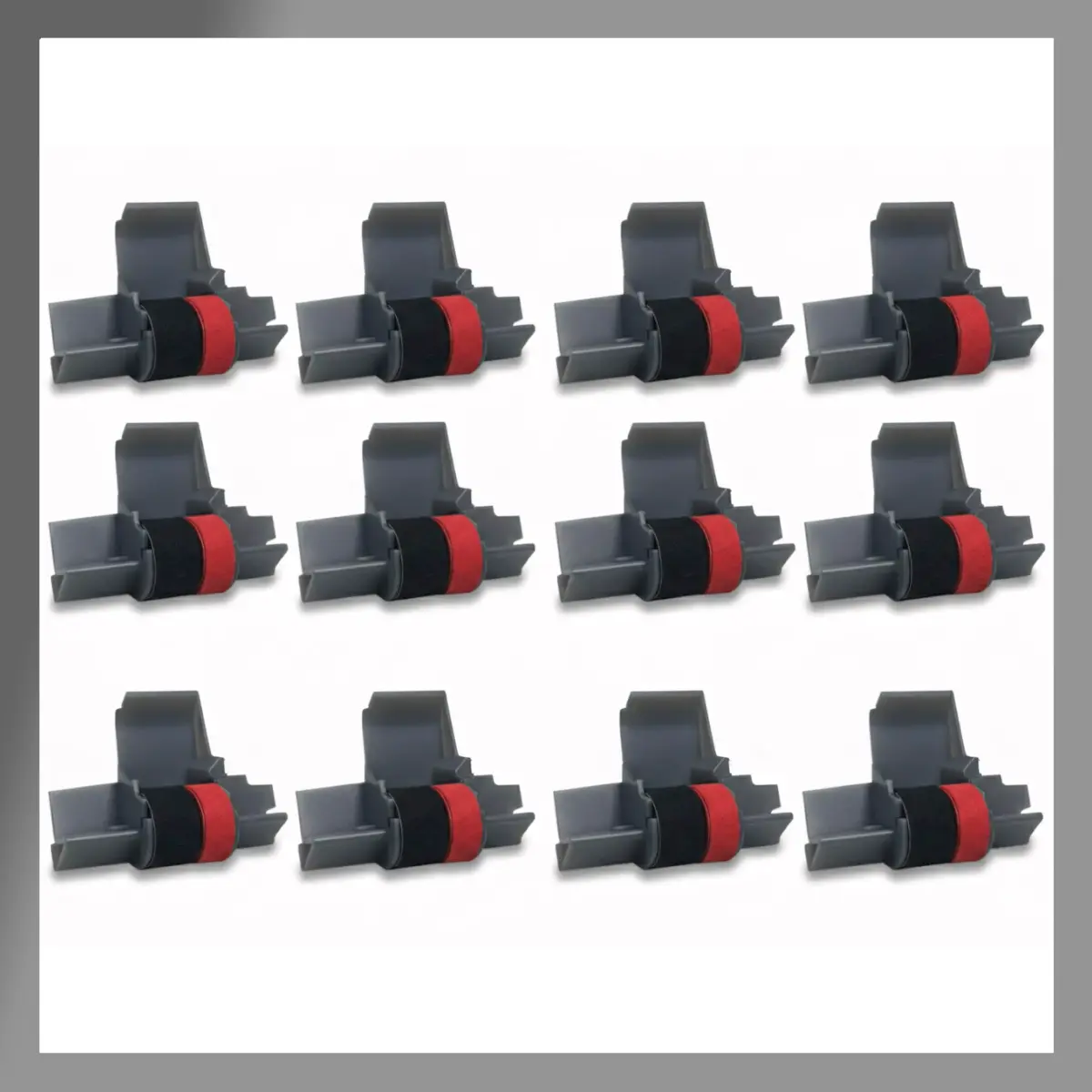 Pokanic IR-40T Black & Red Ink Roller Ribbon Cartridge 12 Pack | Dual-Color Replacement for Calculators & Cash Registers - main product image