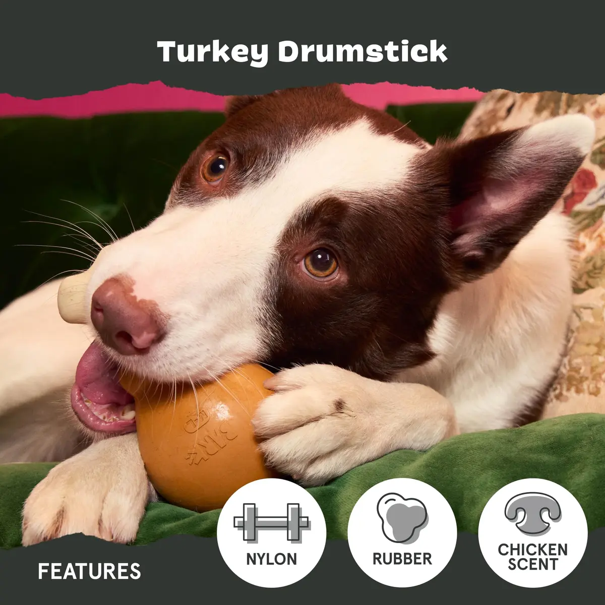 BarkBox Turkey Super Chewer - Toy for Large Dogs | Durable Chew Toy with Chicken Scent (Medium/Large) - view 4