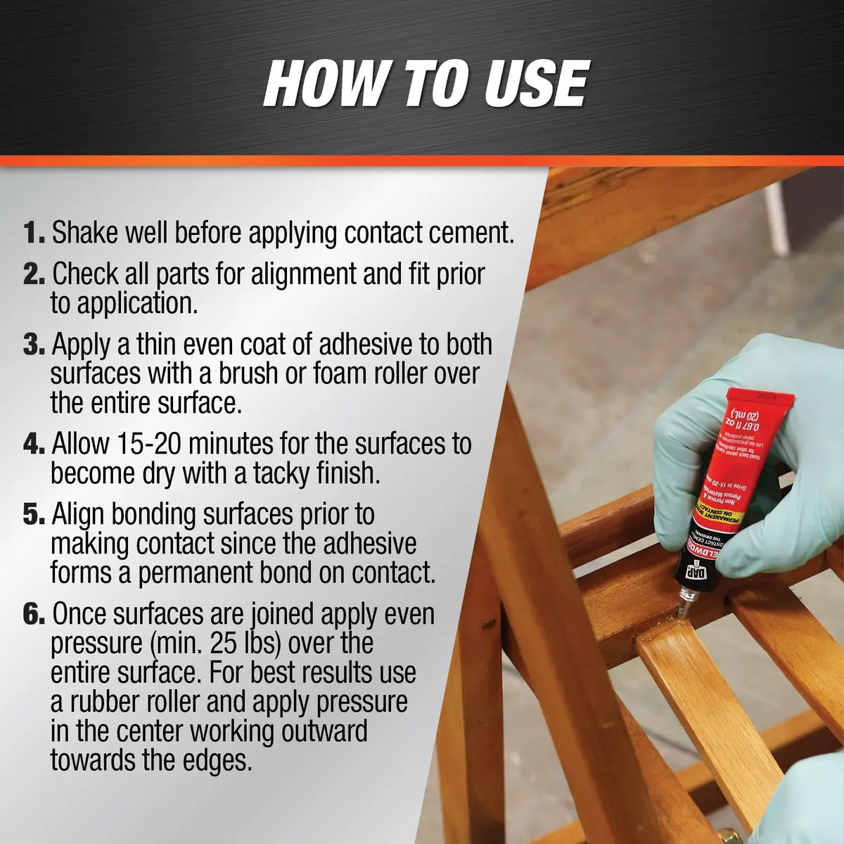 DAP Weldwood Contact Cement Tan 0.67 Oz | Instant High-Strength Bond for Surfaces - view 3