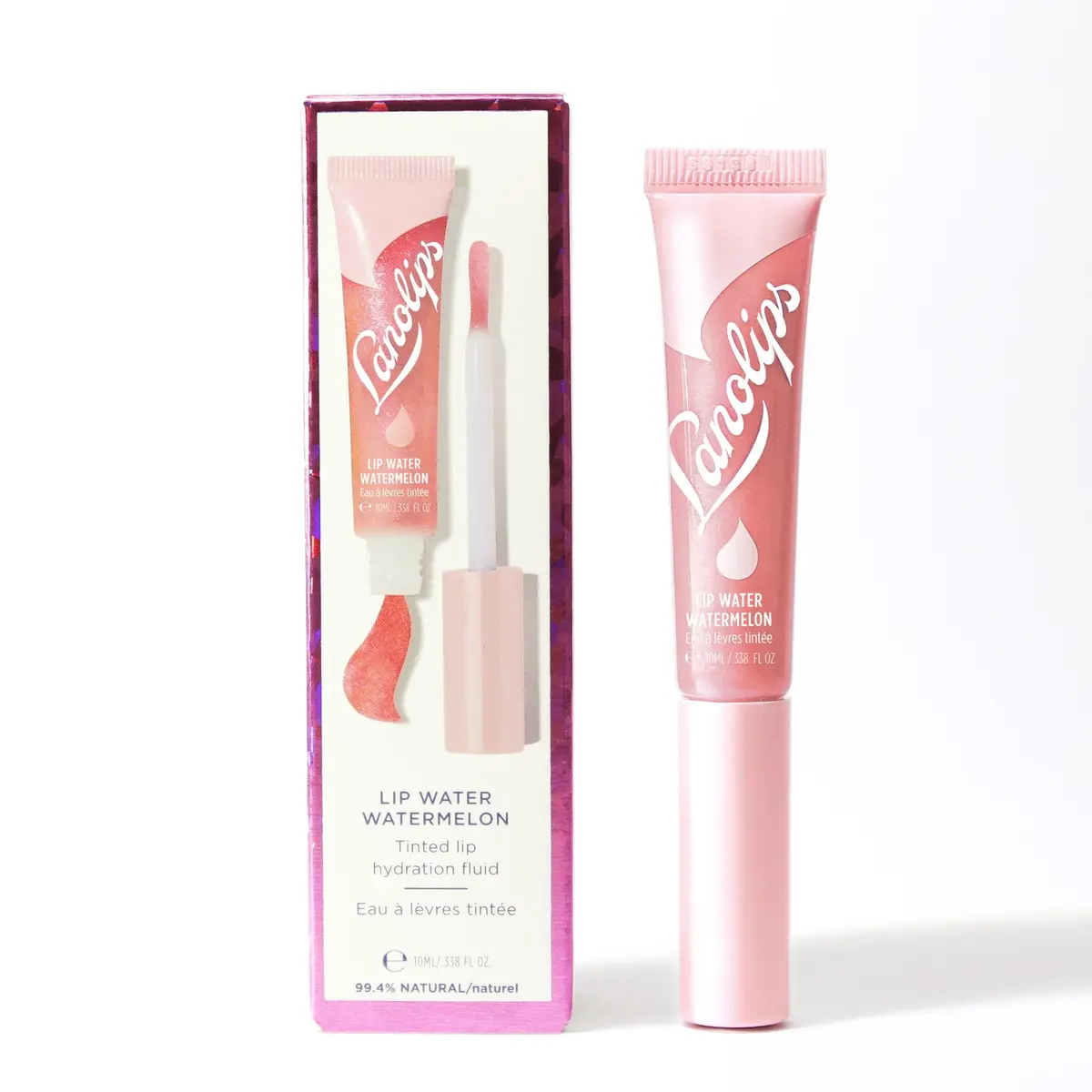 Lanolips Lanolin Lip Water Watermelon 10ml | Hydrating Lip Serum with Hyaluronic Acid & Shimmer - main product image