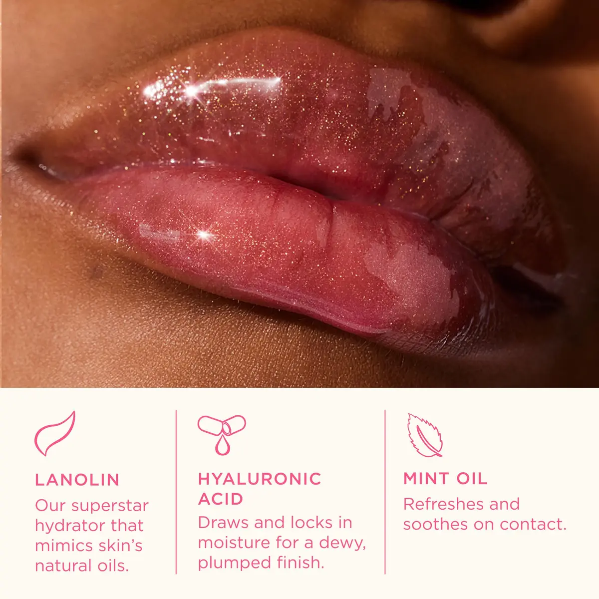 Lanolips Lanolin Lip Water Watermelon 10ml | Hydrating Lip Serum with Hyaluronic Acid & Shimmer - view 3