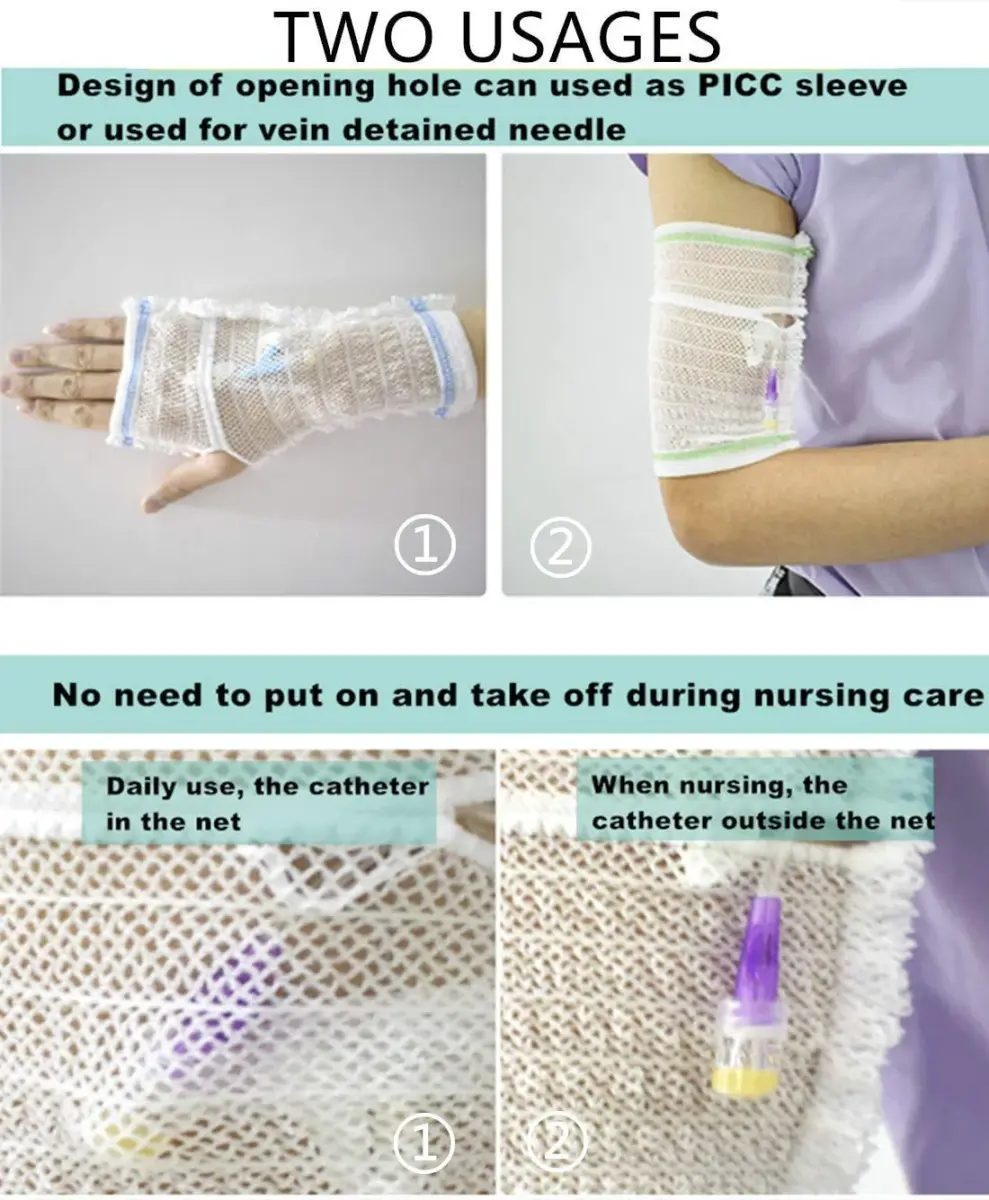 CHOYTONG PICC Line Cover Sleeve XL | Breathable, Ultra-Soft, Elastic Net Arm Protector - view 2