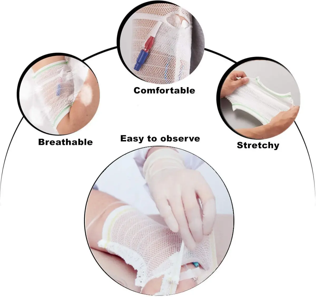CHOYTONG PICC Line Cover Sleeve XL | Breathable, Ultra-Soft, Elastic Net Arm Protector - view 3