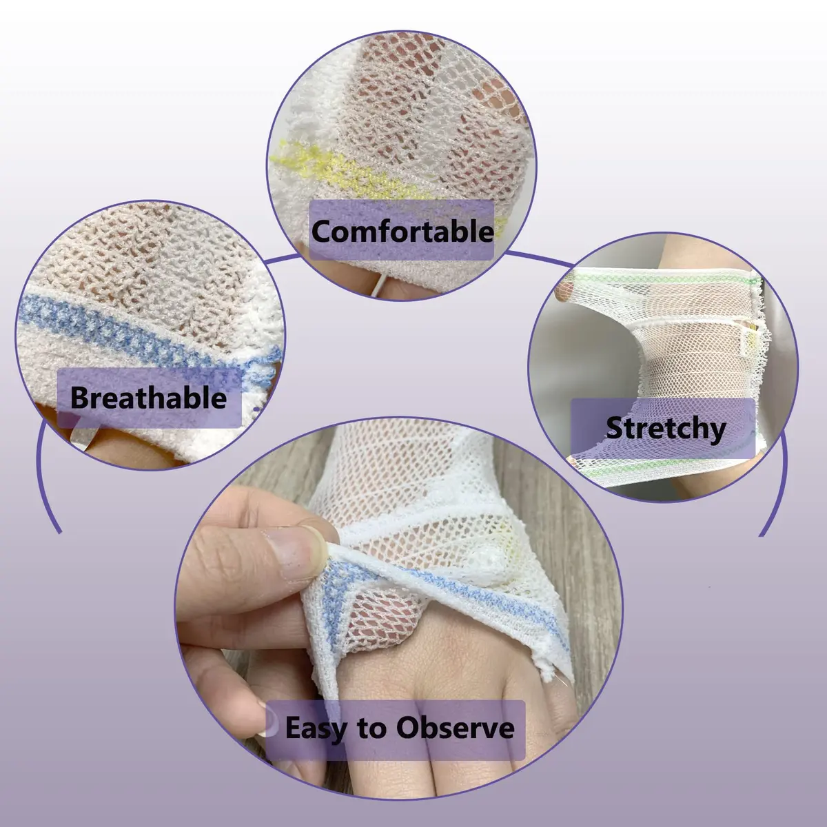 CHOYTONG PICC Line Cover Sleeve for Toddlers Age 1-2, Elastic Net, 2.2cm x 13.2cm (S) | Breathable Arm Protector - view 4
