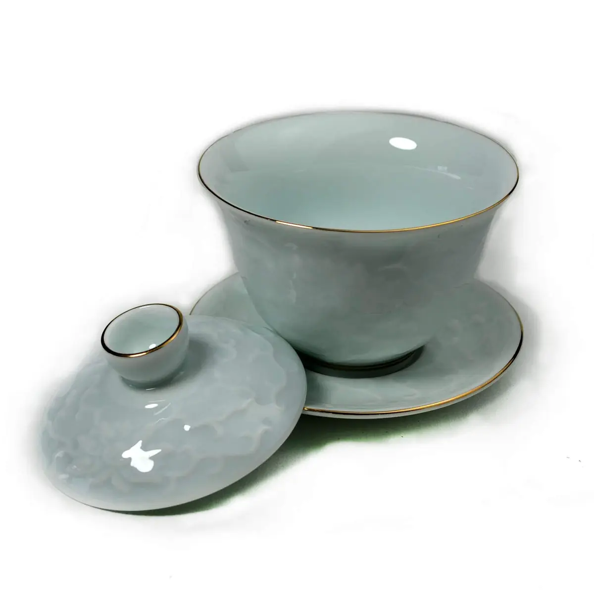 YXHUPOT Gaiwan Chinese Sancai 6oz Tea Set with Gold Wire Porcelain | Traditional Chinese Tea Ceremony - view 5