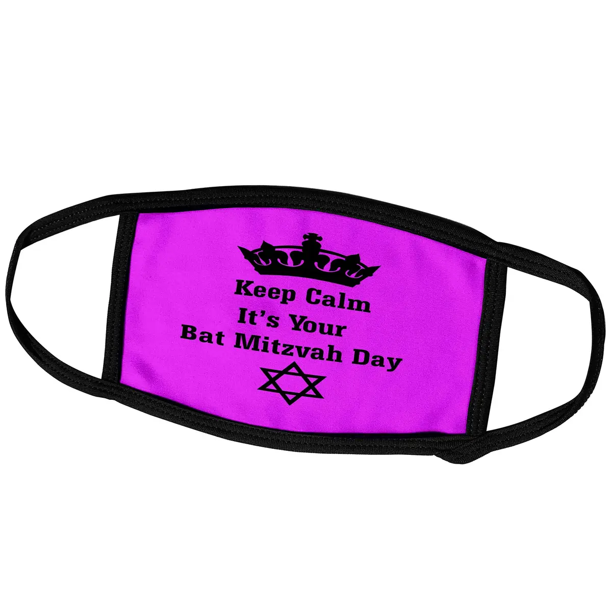 3dRose Pink Safety Mask with Keep Calm Bat Mitzvah Design | Breathable, Reusable & Stylish (70-120 chars) - main product image
