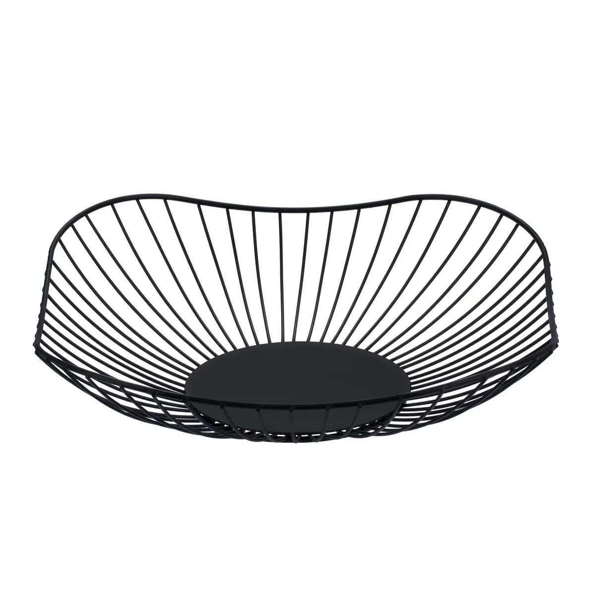 IBWell Short Curved-Edge Modern Creative Stylish Single Tier Dish, 10.9" (27.99cm) Square Metal Fruit Basket | Elegant Kitchen Decor - main product image